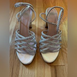 J.Crew Metallic Wrap Ankle Heel